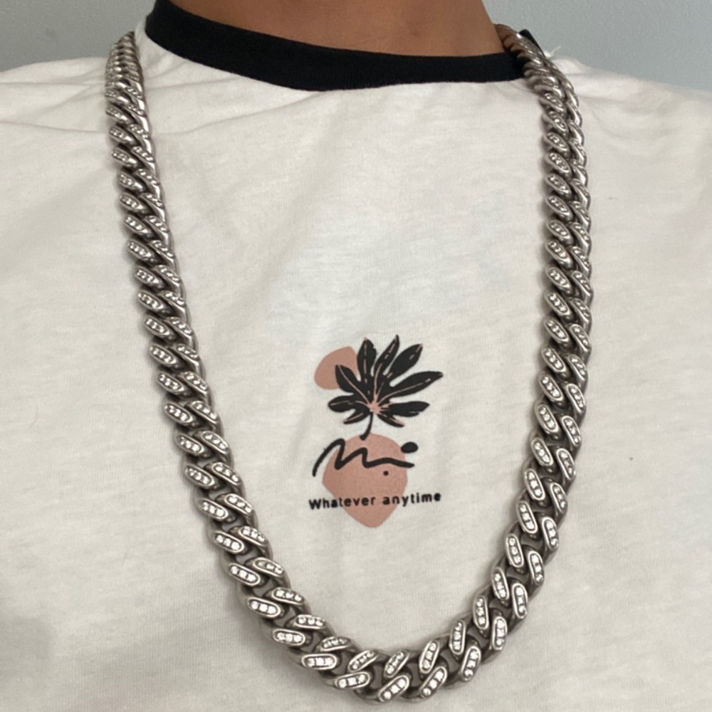San Tropez Collezioni silver cuban link chain